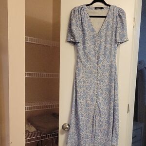 Polo by Ralph Lauren Blue Floral Maxi Dress